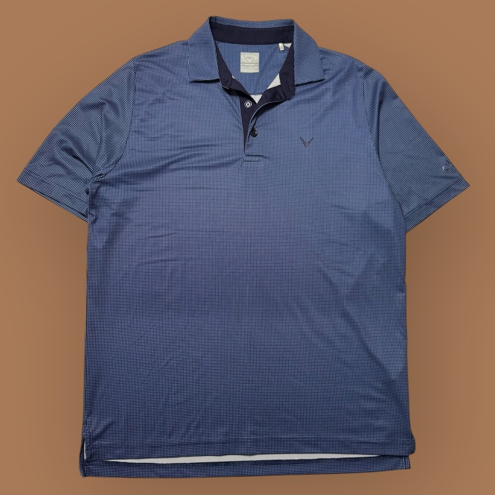 Callaway Blue Golf Striped Polo